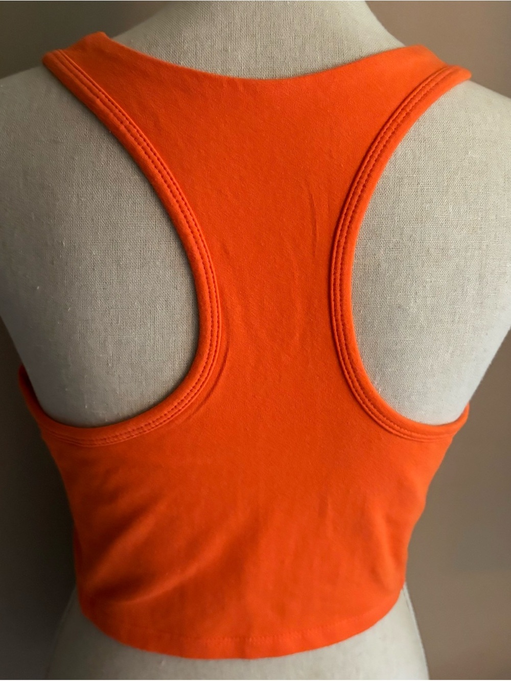 tek gear Essential Gear Bright Orange Ribbed Crop Tank Top - Picture 5 of 5